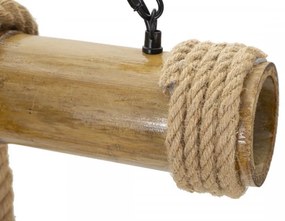 Lustra maro din bambus si sfoara, soclu E27, max 20W, 80 x 15 x 120 cm, Rope Mauro Ferreti