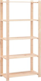 vidaXL Raft depozitare 5 niveluri, 80x38x170 cm, pin masiv, 250 kg