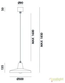 Pendul design minimalist Industrial Style, diam.30cm, Officina 268.01.FF