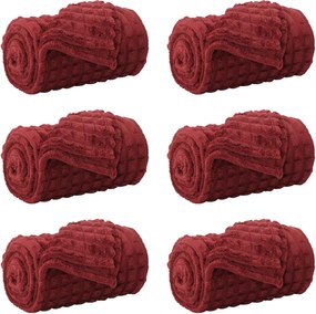 vidaXL Pături de aruncat 6 pcs Roșu Bordeaux 240 x 220 cm Molton