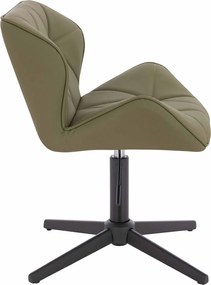 HR111CROSS Scaun Khaki Piele Ecologica Premium Soft cu Bază Neagră