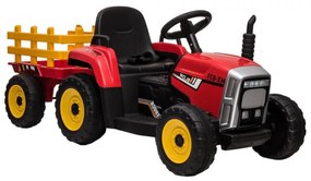 Tractor Electric XXL cu acumulator pentru copii NOVOKIDS™ Little Farmer , Cu remorca, Melodii si USB , 3-8 ani , Baterie12V, 2 Viteze, lungime 137