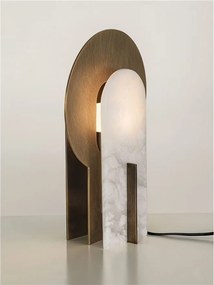 Veioza, Lampa de masa LED din alabastru si aluminiu AVIEL