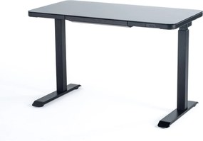 Viva Joy, Birou reglabil cu blat de sticlă securizată șu panou de control tactil, încorporat - Negru