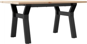 vidaXL Masă de cafea, cadru Y, 80x50x40 cm, lemn masiv pin și Oţel