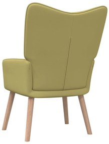 Scaun de relaxare cu taburet, verde, textil 1, Verde, Cu suport de picioare