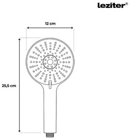 Duș de mână Lili cu 5 funcții și suport pentru furtun negru