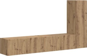 vidaXL Set comodă TV Pe perete 3 pcs Stejar Artizanal Lemn compozit