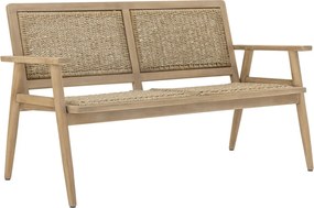 Canapea de grădină din lemn de acacia FSC® și polirattan, L132×H78×W67 cm, „Sorrento"