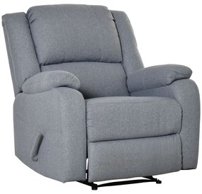 HOMCOM Relaxsessel Manual Fotoliu de televizor cu funcție de întindere, aspect de in, fotoliu TV cu mâner lateral, suport de picioare, capacitate de încărcare de până la 150 kg, pentru sufragerie, Gri deschis | Aosom Romania