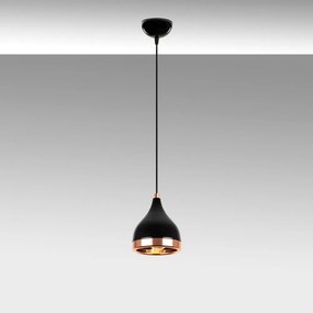 Lustră neagră/arămie ø 14 cm Yildo – Opviq lights