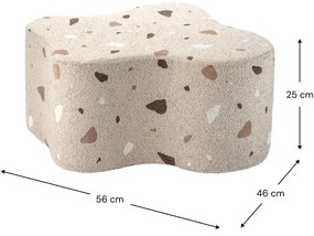 Puf de copii maro deschis cu tapițerie din țesătură bouclé/cu tapițerie din chenille Terrazzo Cloud – Wigiwama