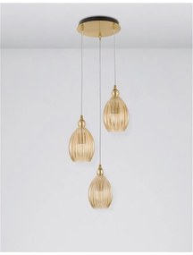 Lustra cu 3 pendule design modern LINGUA champagne NVL-9988382