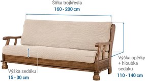Nueva Textura Huse care se întind foarte bine NIAGARA smântânii 3fotoliu cu manere de lemn (l. 160 - 200 cm)