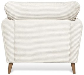 Fotoliu alb cu tapițerie din catifea reiată Paris – Scandic