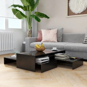 806802 vidaXL Set măsuțe de cafea suprapuse negru extralucios 100x100x26,5 cm