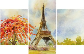 Tablou pictat cu turnul Eiffel (90x60 cm)