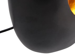Lampa de masă de design neagră cu interior auriu 36 cm - Cova