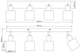 Globo 54114-4 - Corp de iluminat tip spot TRENT 4xE14/25W/230V
