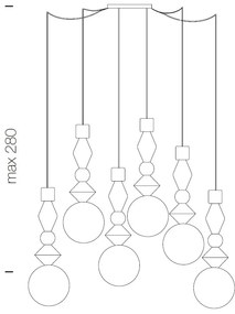 Lustra cu 6 pendule deosebite design LUX Pandora