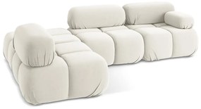 Colțar modular alb cu tapițerie din catifea (cu colț pe partea stângă) Lokua – Makamii