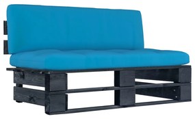 3066509 vidaXL Canapea de mijloc de grădină din paleți, negru, lemn pin tratat