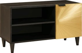 vidaXL Cabinet TV cu raft Negru și Aur 80 x 33 x 46 cm Lemn compozit