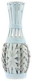 Vaza decorativa din bambus alba 50 cm