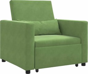 vidaXL Canapea extensibilă single Lysegrønn 90 x 165 x 87 cm Catifea