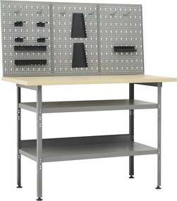 vidaXL Banc de lucru cu trei panouri de perete