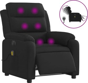 vidaXL Fotoliu electric de masaj rabatabil, negru, textil