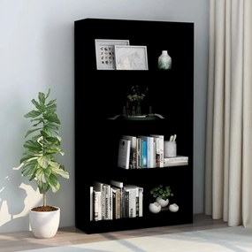 800910 vidaXL Bibliotecă cu 4 rafturi, negru, 80x24x142 cm, lemn prelucrat