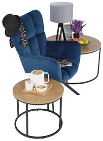 Scaun de design, ţesătură albastră, KOMODO