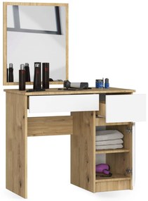Masă de toaletă Pritha (stejar artisan + alb). 1070913