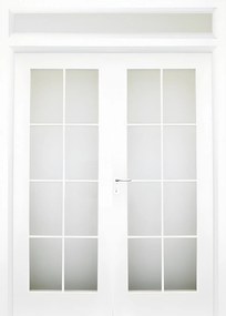 Usa de interior dubla cu supralumina   luminator - Colectia Vintage 5.4 Clara, Nuc, Folie Decor