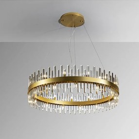 Lustra rotunda cu cristale din sticla Grace D110 auriu