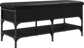 vidaXL Bancă de pantofi, negru, 102x42x45 cm, lemn prelucrat