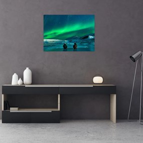 Tablou cu oameni la Aurora borealis (70x50 cm), în 40 de alte dimensiuni noi