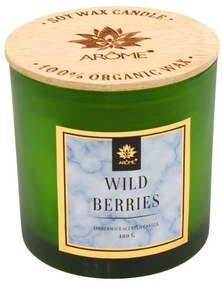 Arome Lumânare de soia Wild Berries 400 g cu fitildin lemn și capac