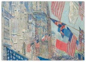 Tablou pe sticlă - Childe Hassam, Allies day, reproducere (70x50 cm)
