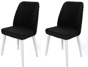 Set de scaune de sufragerie Tutku Black and White,2 buc.