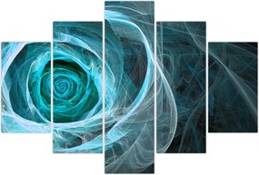 Tablou - Abstract trandafir albastru cu fundal negru (150x105 cm)