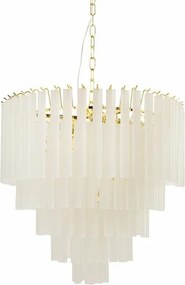 Lustra suspendata metal auriu, sticla alba GORDON 60