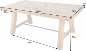 Masa design industrial din lemn de pin Finca 165cm, maro vintage