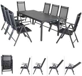Deuba Set de grădină Bern 1+8 din aluminiu - antracit WPC