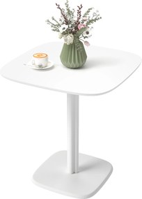 HOMCOM Masă de dining pentru 4 persoane masă de bucătărie pătrată stil modern cu blat aspect lemn, 70 x 70 cm, alb | Aosom Romania