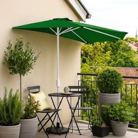 Umbrelă de grădină semicirculară - verde - 2.7m
