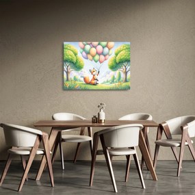 Tablou pe sticlă – Vulpe fericită (70x50 cm)