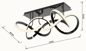 Wofi 9134-205 - Lustr LED INDIGO 64W stmívatelný, černá/chrom