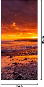 Fototapet pentru ușă - Apus de soare la mare (95x205cm)